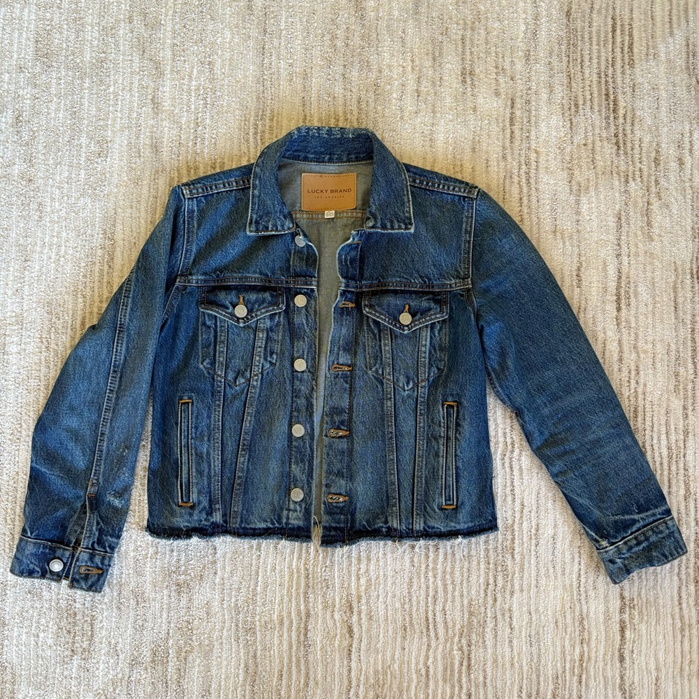 Lucky Brand Tomboy Trucker Jacket - dark wash, size s